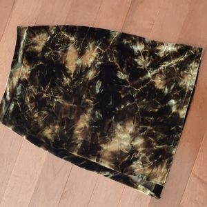 Velour Stretch Pencil Skirt with side slits